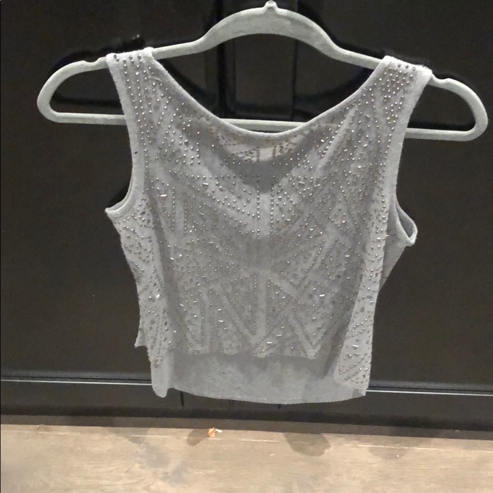 Beaded grey top